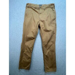 Levis Mens Casual Pants Size 30W X L30 Khaki Brown Denim Straight Leg Pockets